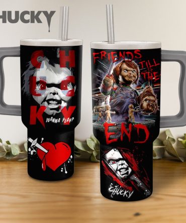 Chucky Child #8217;S Play Movies Custom Stanley Quencher 40Oz Stainless Steel Tumbler With Handle
