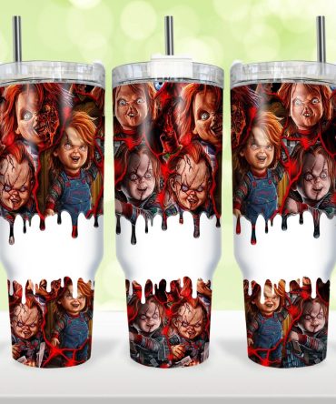 Chucky Child #8217;S Play Movies Custom Stanley Quencher 40Oz Stainless Steel Tumbler With Handle
