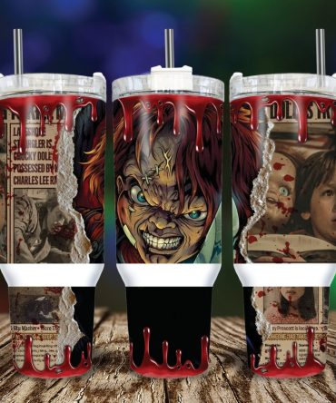 Chucky Child #8217;S Play Movies Custom Stanley Quencher 40Oz Stainless Steel Tumbler With Handle