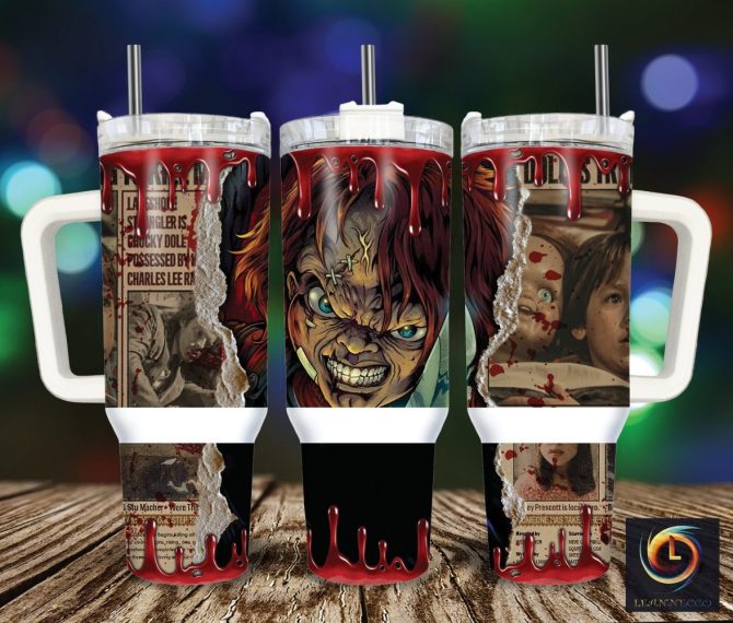 Chucky Child #8217;S Play Movies Custom Stanley Quencher 40Oz Stainless Steel Tumbler With Handle