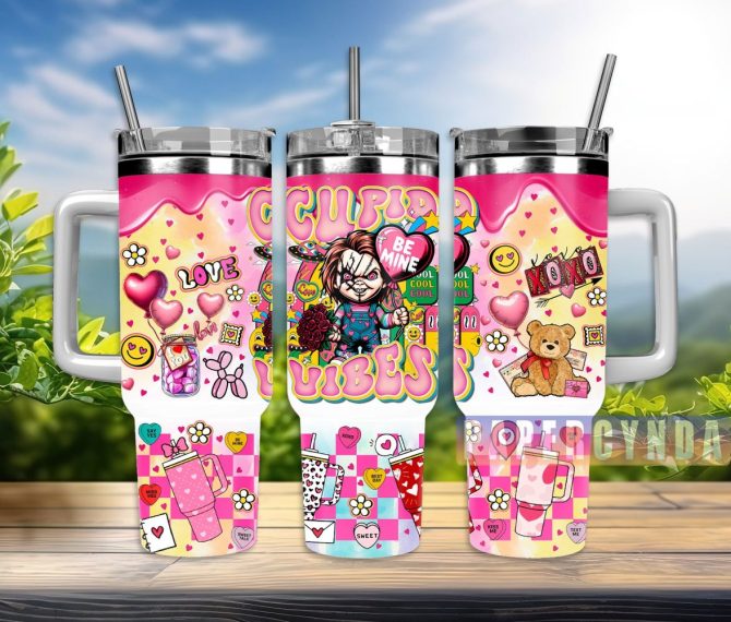 Chucky Horror Movie Custom Stanley Quencher 40Oz Stainless Steel Tumbler With Handle