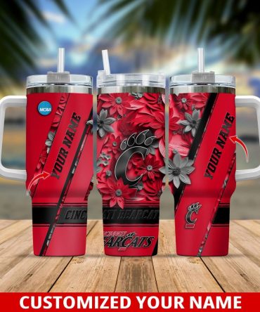 Cincinnati Bearcats Ncaa Custom Stanley Quencher 40Oz Stainless Steel Tumbler With Handle