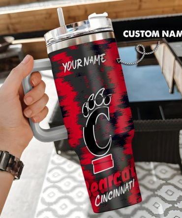 Cincinnati Bearcats Ncaa Custom Stanley Quencher 40Oz Stainless Steel Tumbler With Handle