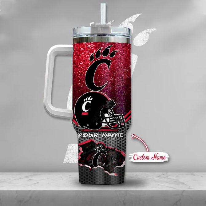 Cincinnati Bearcats Ncaa Mickey Mouse Custom Stanley Quencher 40Oz Stainless Steel Tumbler With Handle - Image 3