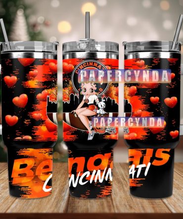 Cincinnati Bengals Custom Stanley Quencher 40Oz Stainless Steel Tumbler With Handle