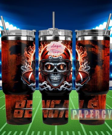 Cincinnati Bengals Custom Stanley Quencher 40Oz Stainless Steel Tumbler With Handle