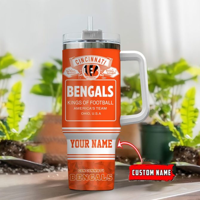 Cincinnati Bengals Nfl Bud Light Custom Stanley Quencher 40Oz Stainless Steel Tumbler With Handle - Image 2
