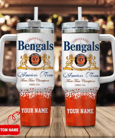 Cincinnati Bengals Nfl Champions Modelo Custom Stanley Quencher 40Oz Stainless Steel Tumbler With Handle