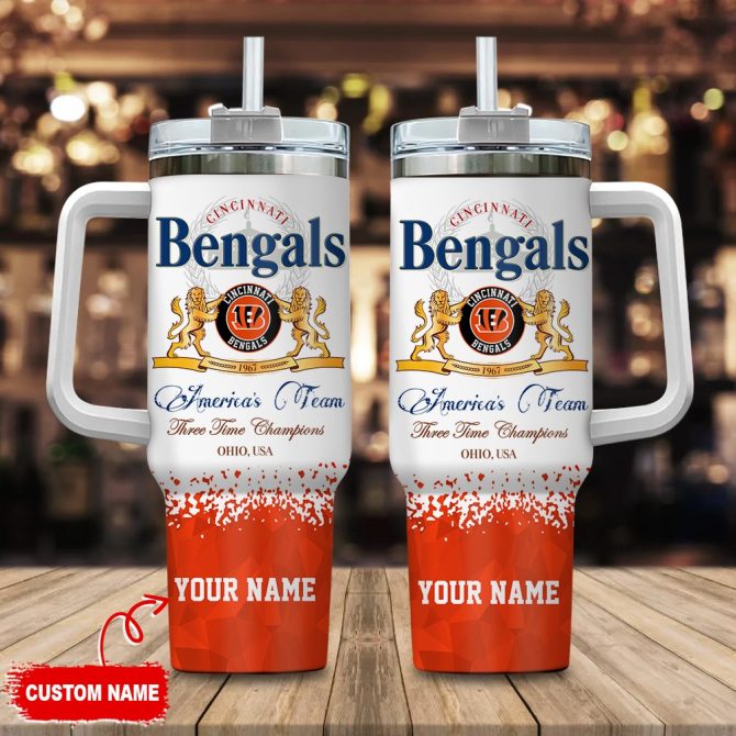 Cincinnati Bengals Nfl Champions Modelo Custom Stanley Quencher 40Oz Stainless Steel Tumbler With Handle