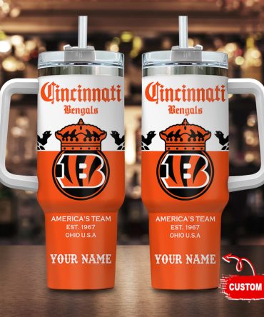 Cincinnati Bengals Nfl Corona Extra Custom Stanley Quencher 40Oz Stainless Steel Tumbler With Handle