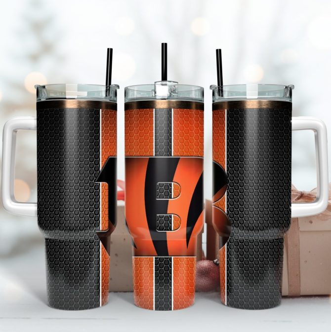Cincinnati Bengals Nfl Custom Stanley Quencher 40Oz Stainless Steel Tumbler With Handle