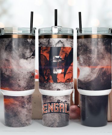 Cincinnati Bengals Nfl Custom Stanley Quencher 40Oz Stainless Steel Tumbler With Handle