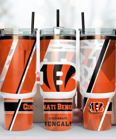 Cincinnati Bengals Nfl Custom Stanley Quencher 40Oz Stainless Steel Tumbler With Handle