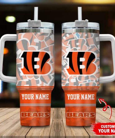 Cincinnati Bengals Nfl Custom Stanley Quencher 40Oz Stainless Steel Tumbler With Handle