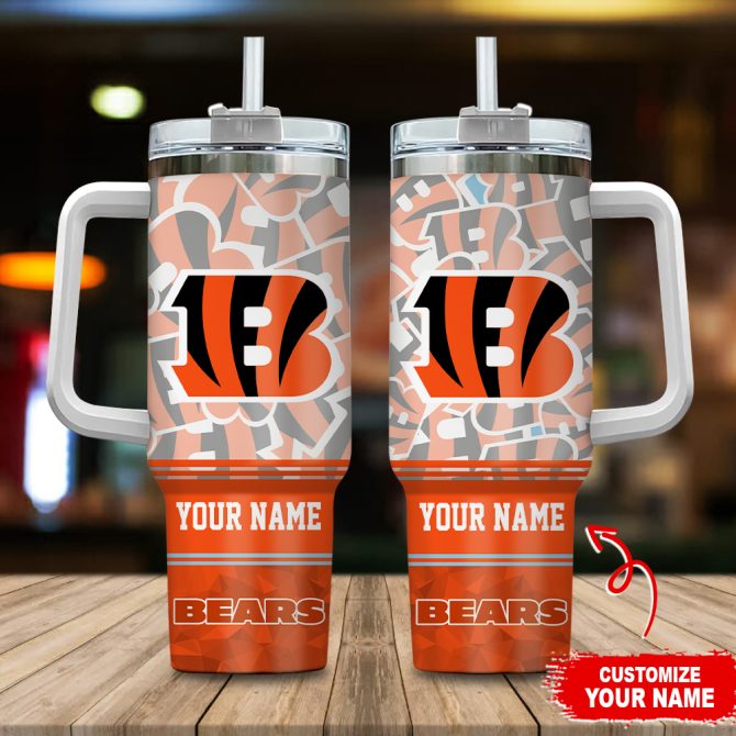 Cincinnati Bengals Nfl Custom Stanley Quencher 40Oz Stainless Steel Tumbler With Handle