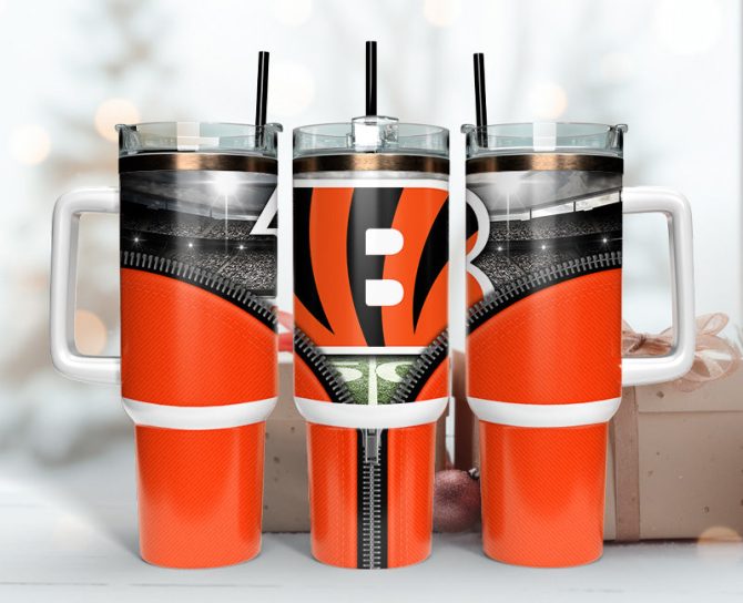 Cincinnati Bengals Nfl Custom Stanley Quencher 40Oz Stainless Steel Tumbler With Handle
