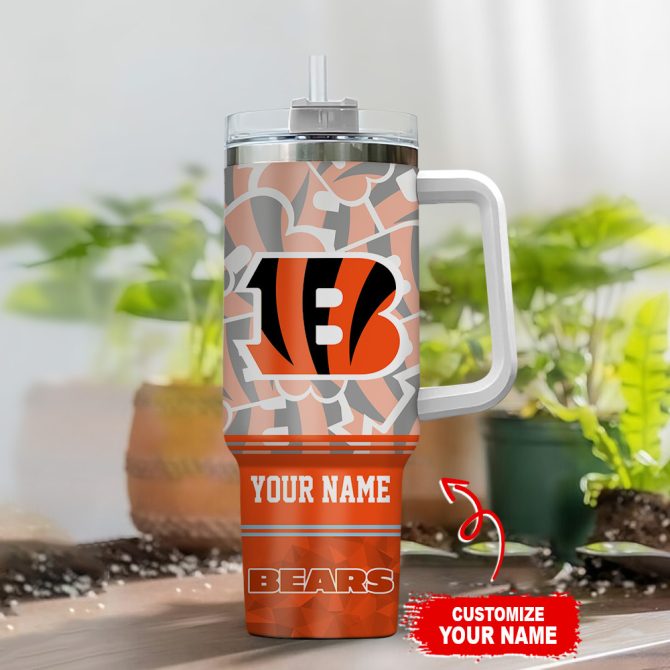 Cincinnati Bengals Nfl Custom Stanley Quencher 40Oz Stainless Steel Tumbler With Handle - Image 2