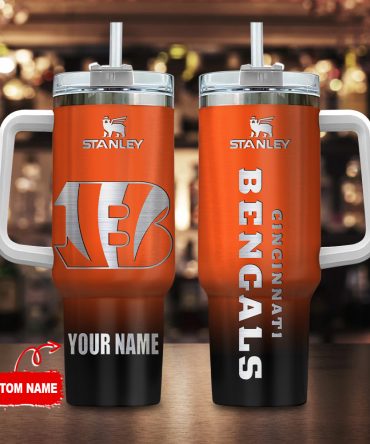 Cincinnati Bengals Nfl Custom Stanley Quencher 40Oz Stainless Steel Tumbler With Handle