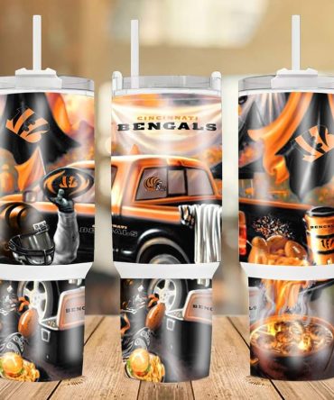Cincinnati Bengals Nfl Custom Stanley Quencher 40Oz Stainless Steel