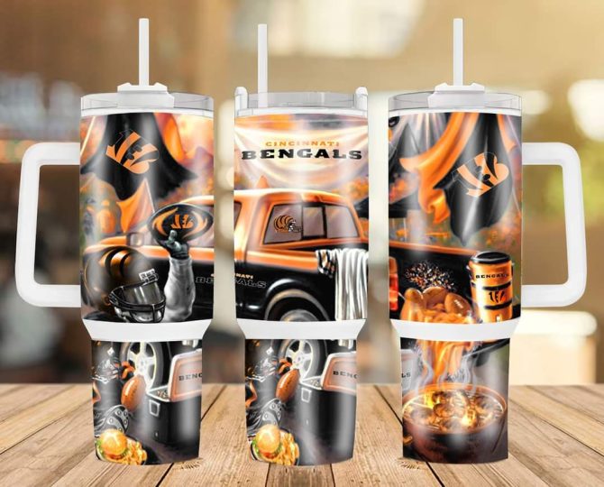 Cincinnati Bengals Nfl Custom Stanley Quencher 40Oz Stainless Steel