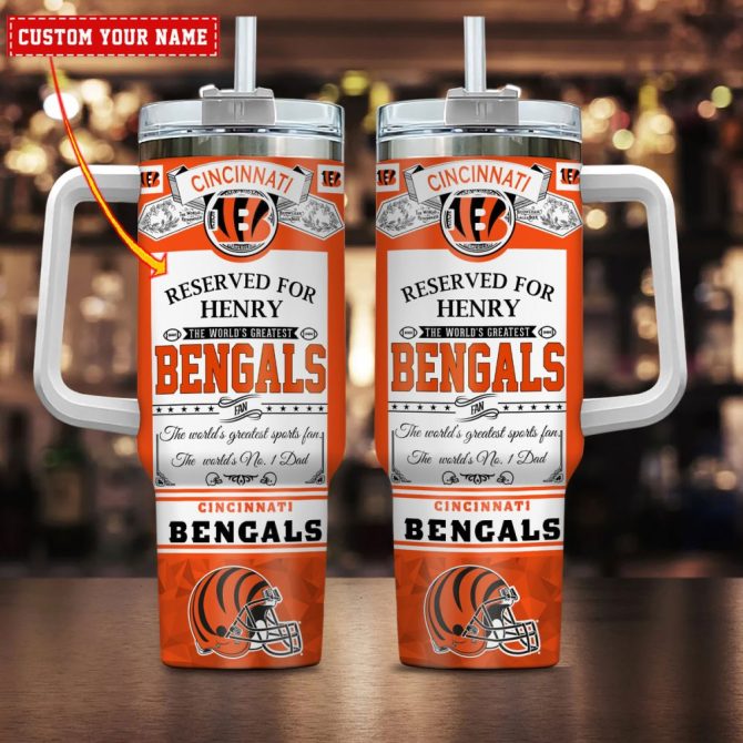 Cincinnati Bengals Nfl Father #8217;S Day Custom Stanley Quencher 40Oz Stainless Steel