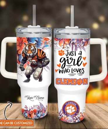 Clemson Tigers Ncaa Custom Stanley Quencher 40Oz Stainless Steel Tumbler With Handle