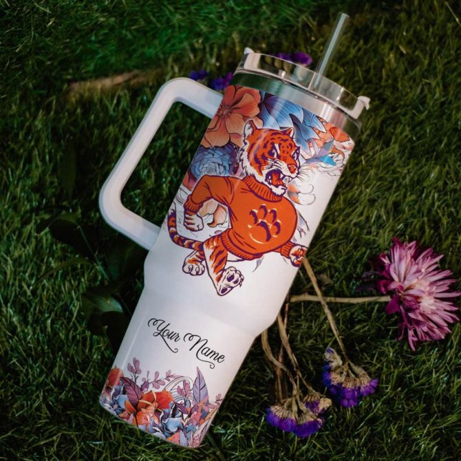 Clemson Tigers Ncaa Custom Stanley Quencher 40Oz Stainless Steel Tumbler With Handle - Image 6