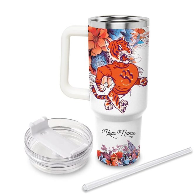Clemson Tigers Ncaa Custom Stanley Quencher 40Oz Stainless Steel Tumbler With Handle - Image 2