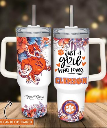 Clemson Tigers Ncaa Custom Stanley Quencher 40Oz Stainless Steel Tumbler With Handle