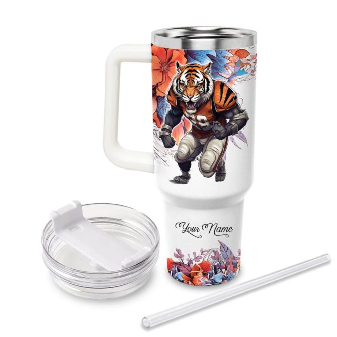 Clemson Tigers Ncaa Custom Stanley Quencher 40Oz Stainless Steel Tumbler With Handle - Image 2