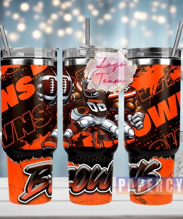 Cleveland Browns Custom Stanley Quencher 40Oz Stainless Steel Tumbler With Handle