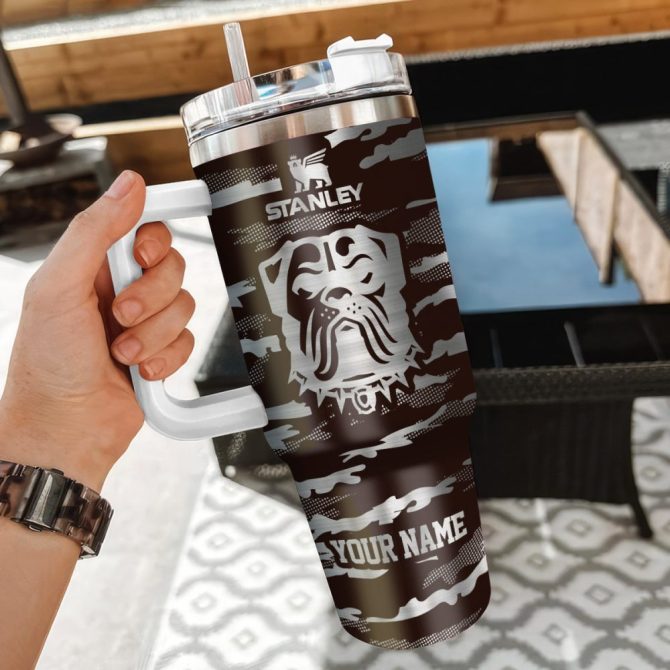 Cleveland Browns Nfl Camo Pattern Custom Stanley Quencher 40Oz Stainless Steel Tumbler With Handle - Image 3