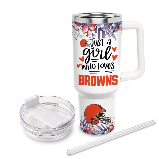 Cleveland Browns Nfl Custom Stanley Quencher 40Oz Stainless Steel Tumbler With Handle - Image 3