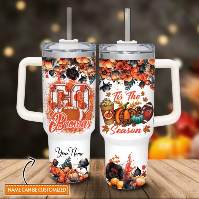 Cleveland Browns Nfl Custom Stanley Quencher 40Oz Stainless Steel Tumbler With Handle - Image 2
