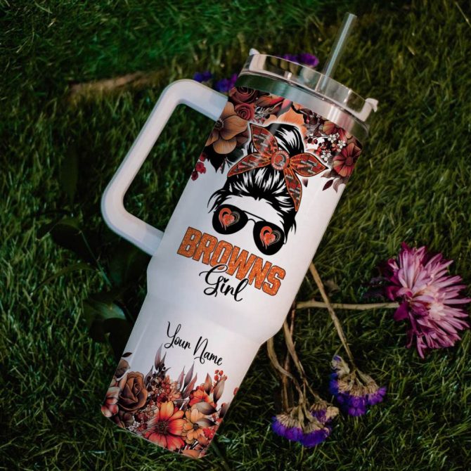Cleveland Browns Nfl Custom Stanley Quencher 40Oz Stainless Steel Tumbler With Handle - Image 7
