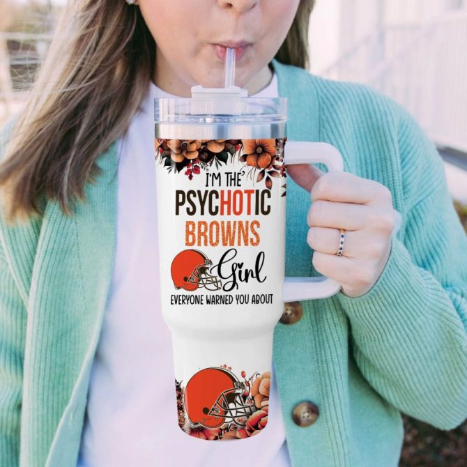 Cleveland Browns Nfl Custom Stanley Quencher 40Oz Stainless Steel Tumbler With Handle - Image 6