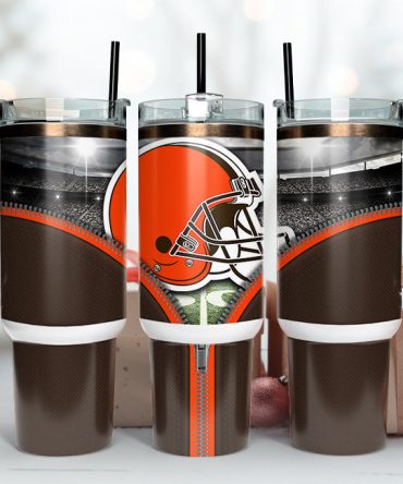 Cleveland Browns Nfl Custom Stanley Quencher 40Oz Stainless Steel Tumbler With Handle