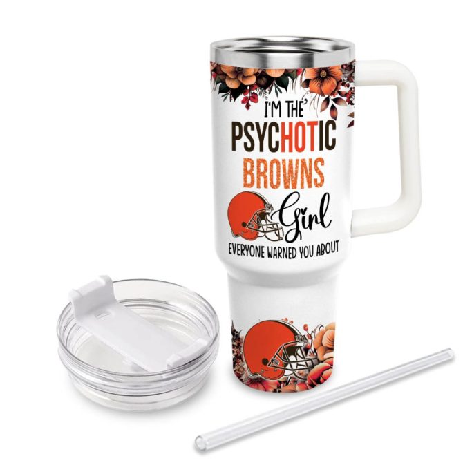 Cleveland Browns Nfl Custom Stanley Quencher 40Oz Stainless Steel Tumbler With Handle - Image 4