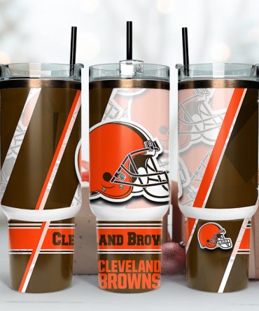 Cleveland Browns Nfl Custom Stanley Quencher 40Oz Stainless Steel Tumbler With Handle