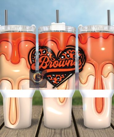 Cleveland Browns Nfl Custom Stanley Quencher 40Oz Stainless Steel Tumbler With Handle
