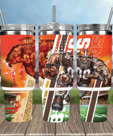 Cleveland Browns Nfl Mascot Custom Stanley Quencher 40Oz Stainless Steel Tumbler With Handle