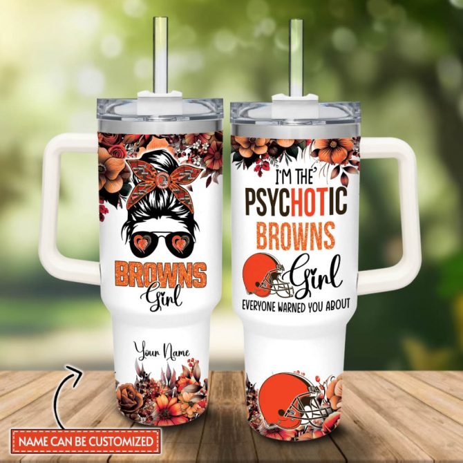 Cleveland Browns Nfl Custom Stanley Quencher 40Oz Stainless Steel Tumbler With Handle - Image 2