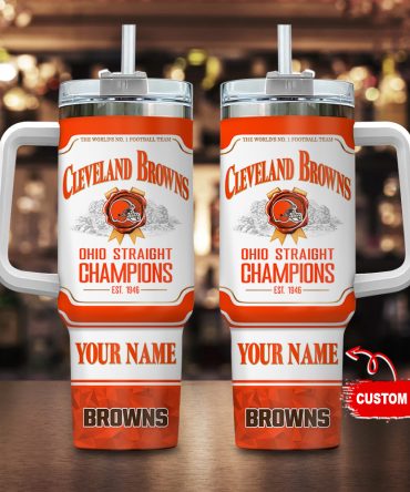 Cleveland Browns Nfl Jim Beam Custom Stanley Quencher 40Oz Stainless Steel Tumbler With Handle