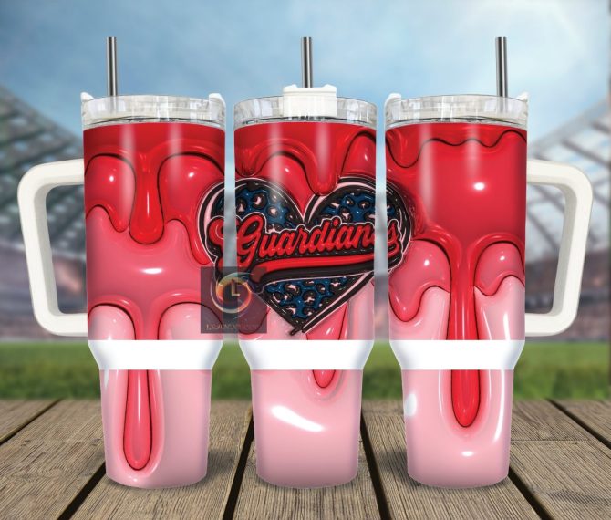 Cleveland Guardians Mlb Custom Stanley Quencher 40Oz Stainless Steel Tumbler With Handle