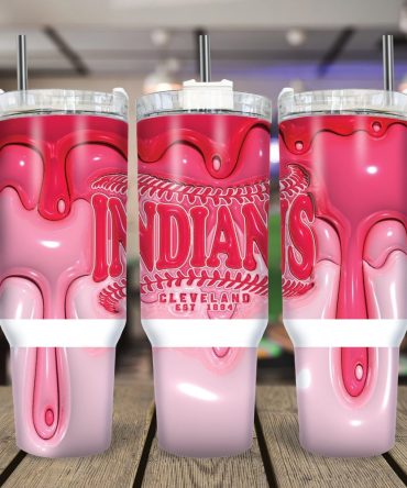 Cleveland Indians Mlb Custom Stanley Quencher 40Oz Stainless Steel Tumbler With Handle