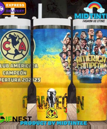 Club America Campeon Apertura 2023 Custom Stanley Quencher 40Oz Stainless Steel Tumbler With Handle