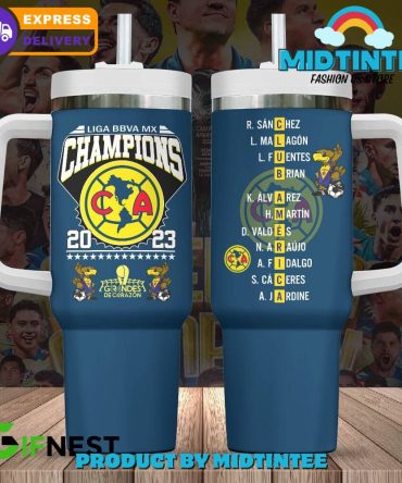 Club America Soccer Team Liga Bbva Mx Custom Stanley Quencher 40Oz Stainless Steel Tumbler With Handle