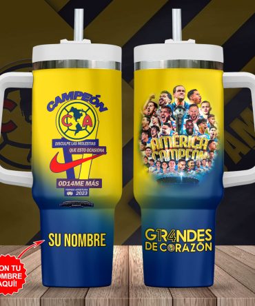 Club América Football Custom Stanley Quencher 40Oz Stainless Steel Tumbler With Handle