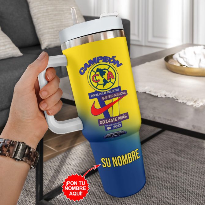 Club América Football Custom Stanley Quencher 40Oz Stainless Steel Tumbler With Handle - Image 2