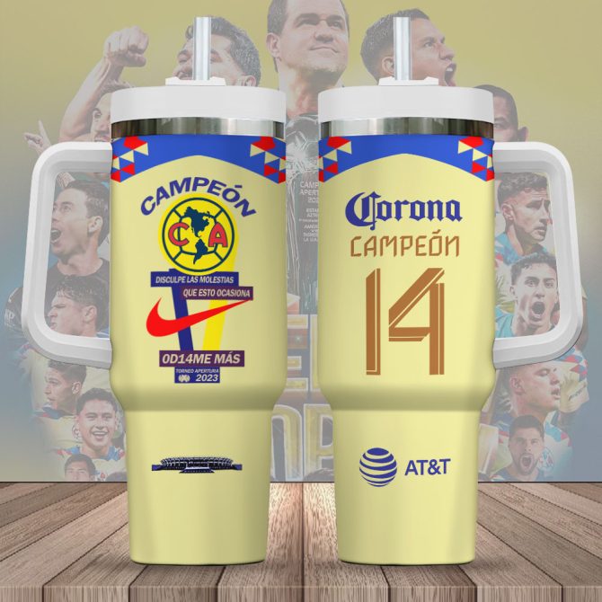 Club América Football Custom Stanley Quencher 40Oz Stainless Steel Tumbler With Handle